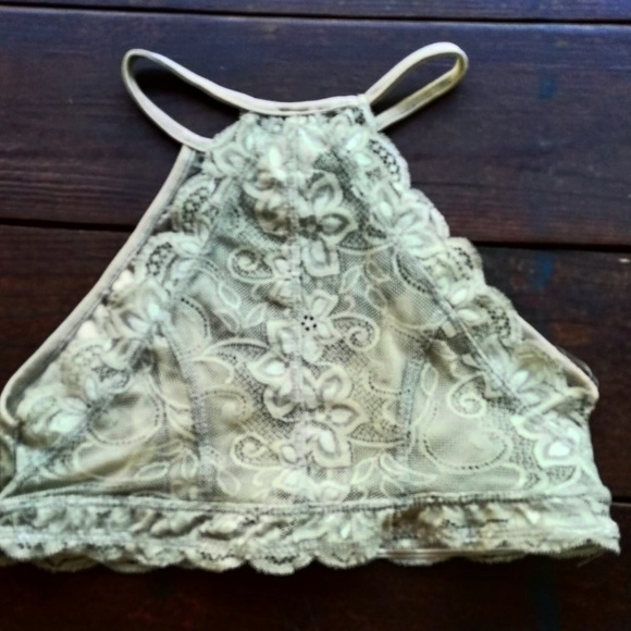 GREEN SAGE HALTER CROP TOP BRALETTE - Picture 2 of 2